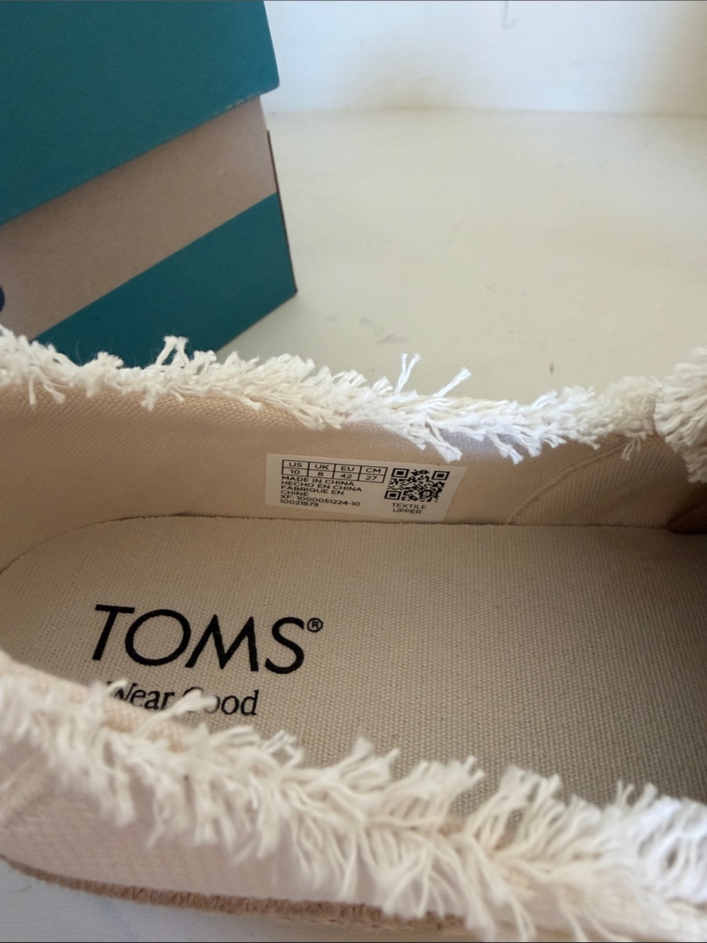 TOMS Cream Canvas Espadrille Lace-Up Sneakers - Picture 3 of 3